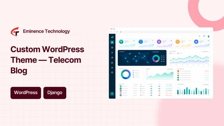 Preview of the Custom WordPress Theme for Telecommunications Blog
