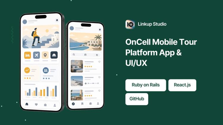 Preview of the App Development & UI/UX for OnCell's Mobile Tour Platform