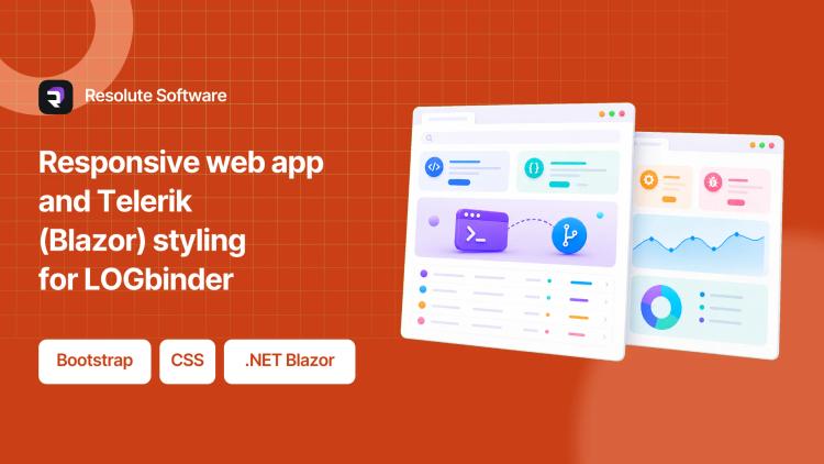 Preview of the Responsive web app and Telerik (Blazor) styling for LOGbinder