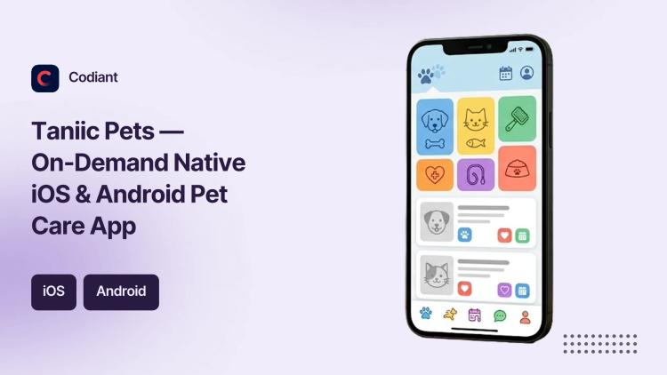 Preview of the Taniic Pets — On-Demand Native iOS & Android Pet Care App