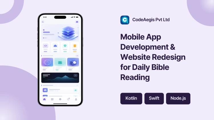 Mobile App Development & Website Redesign for Daily Bible Reading image