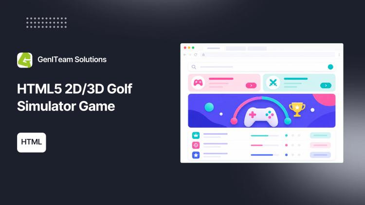 Preview of the HTML5 2D/3D Golf Simulator Game