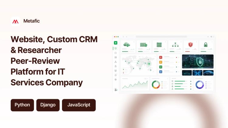 Preview of the Website, Custom CRM & Researcher Peer-Review Platform for IT Services Company