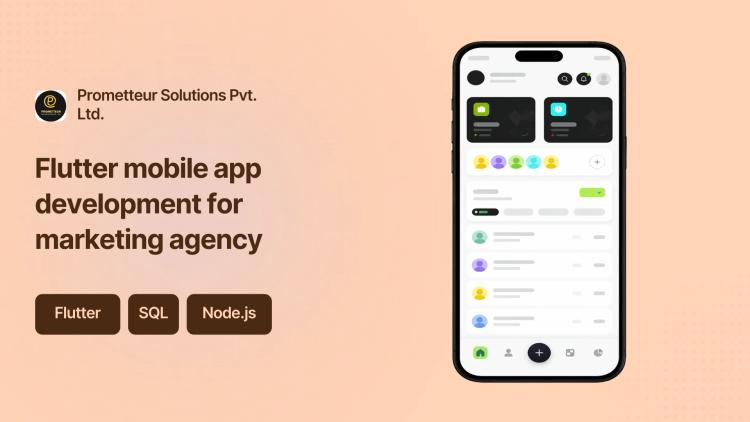 Preview of the Flutter mobile app development for marketing agency