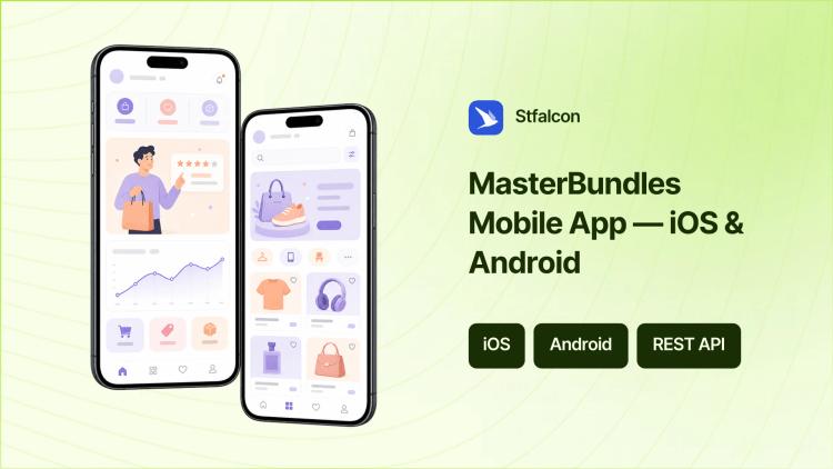 Preview of the Mobile App & UX/UI for MasterBundles Digital Marketplace