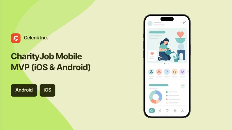 Preview of the CharityJob Mobile MVP (iOS & Android)