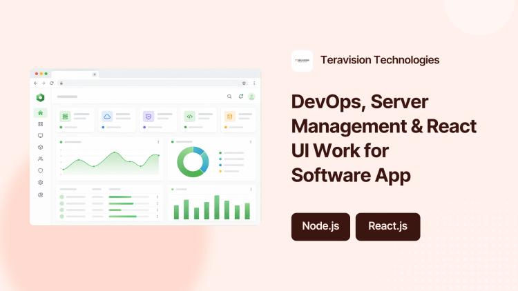 Preview of the DevOps, Server Management & React UI Work for Software App
