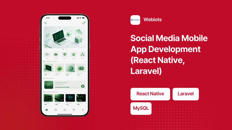 Preview of the Social Media Mobile App Development (React Native, Laravel)