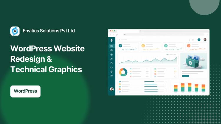 Preview of the WordPress Website Redesign and Technical Graphics for Software Company