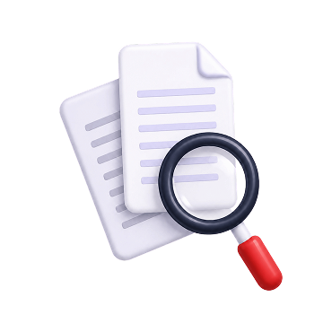 Documents with magnifying glass representing manual vendor review